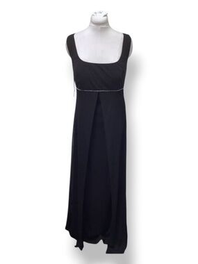 Dave & Johnny Laura Ryner Sleeveless Evening Gown Dress VTG Rhinestone Black 18